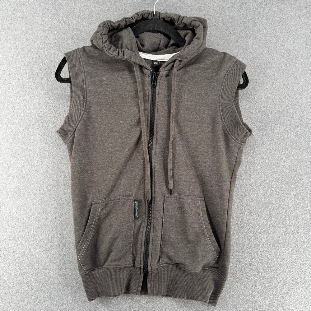 Speed‎ and Strength Sleeveless Full Zip Hoodie Vest Womens S Gray Motorcycle